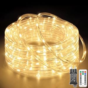 Ollny 10m 100 LED Lichterschlauch Außen Warmweiß, Lichterkette mit Stecker