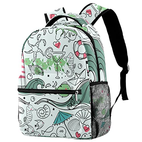 Mochila para portátil de criaturas marinas ideal para tus viajes diarios