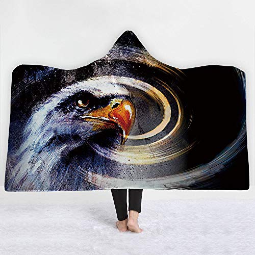 Couverture confortable épais à capuchon pour adultes et enfants plaid sherpa 150x130