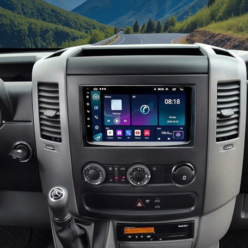 9Inch Car Radio Stereo GPS Navigation WiFi Frequency Modulation Compatible for Mercedes-Benz Sprinter 2006-2017 Touch Screen 4 + 64GB Wireless CarPlay Radio with Android Auto Support GPS Navigation