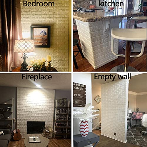 ybaymy 10 Stück 3D Tapete Wandpaneele Selbstklebend Wasserdichter PE-Schaum Steinoptik Ziegel Tapete Moderne Wasserdicht Wandaufkleber 77 x 70cm für Wohnzimmer, Schlafzimmer,Badezimmer Decor