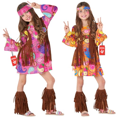 Morph Deguisement Hippie Fille, Deguisement Hippie Enfant, Tenue Annee 70 Enfant, Robe Année 70, Déguisement Halloween Fille, Costume Carnaval, M