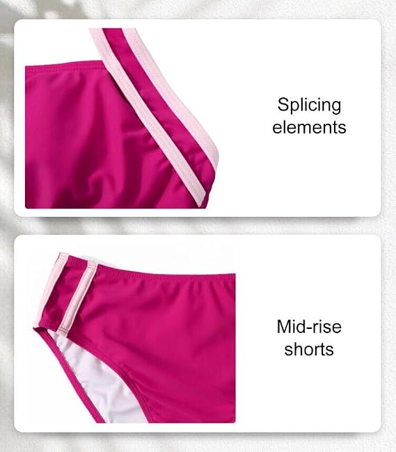 Adigaber Women's Bikini Sets Solid Color Mid-Waist Sporty Bathing Suits | Solid color, Removable Padding, Mid-Waist, Adjustable Shoulder Straps, Breathable, Quick-drying, Beach, Sporty, Sexy,