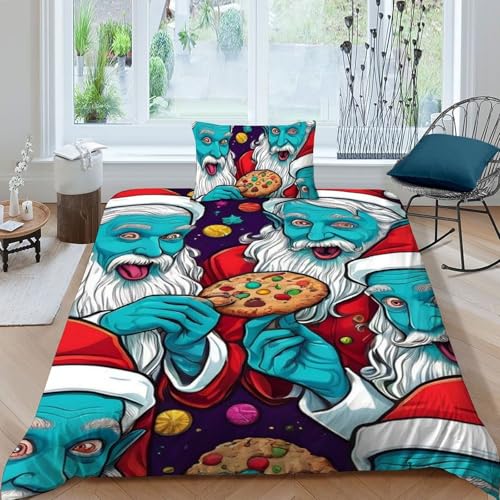 Housse de couette lit simple avec fermeture éclair et imprimé 3D