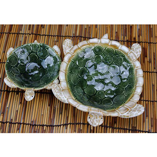 DOITOOL Turtle Trinket Dish Turtle Plate Snacks Plates Jewelry Holder Tray Ceramic Jewelry Trinket Turtle Figurines Ceramic Jewelry Organizer Jewelry Trinket Tray Ring Holder Universal Nut - Image 3