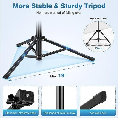 Image of 70 inch Phone Tripod with Remote & Holder, Portable Cell Phone Stand, Selfie Stick for Video Recording, Compatible with iPhone 14 /13 Pro Max /Android /Camera