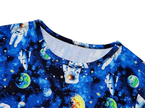 Image of Tebbis Boys Comfy Trendy Print Long Sleeve & Pants Pajama Set Sizes 6-18 | Lightweight Breathable Fabric, 2-Piece PJs, Trendy Printed Jammies for Little & Big Boys, Ideal for Lounging and Sleeping