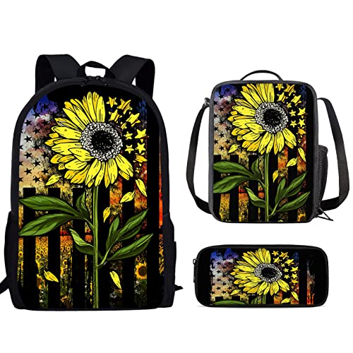 Grand sac à dos scolaire anti-désordre avec boîte repas et trousse assortie
