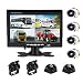 Podofo 9V-24V Car Backup Camera Kit, 7 Inch HD Quad Split Monitor + 4 x Waterproof IR Night Vision Front Rear Side View Cameras and 33ft AV Cables, Mirror/Normal Image