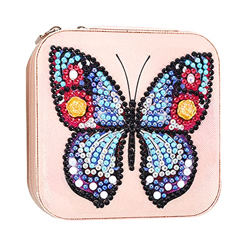 Jewelry Storage, 5d diamond painting, PU Leather Jewelry Box for Women, Jewelry Organizers(3.94x3.94x1.97 inch)