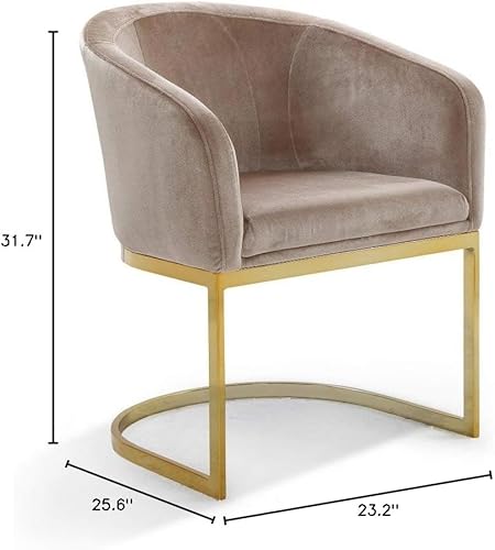 Miniatura 3 de Iconic Home Siena Accent - Silla de club con diseño de concha tapizada de terciopelo, media luna, chapado en oro, base en forma de U, moderna y gris