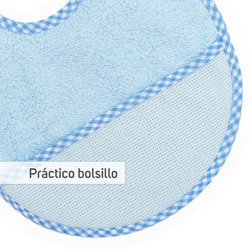 Miniatura 6 de Ti Tin Pack De 3 Baberos De Punto De Cruz Para Bebé De 0 A 6 Meses 90 Algodón Rizo Y 10 Poliéster 20x20 Cm Cierre Con Cintas Muy Absorbentes Aptos Para Secadora Con Bolsillo