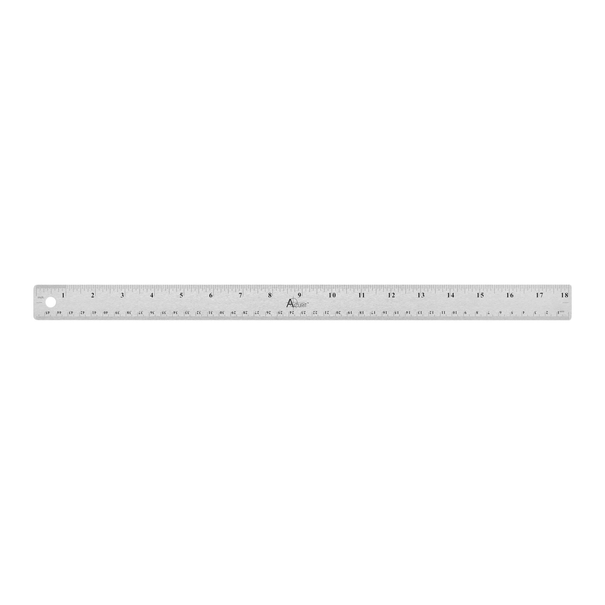 Acurit Linijka ze stali nierdzewnej z korkiem, używana do rysowania, pomiaru, rysowania, sztuki - linijka 45 cm