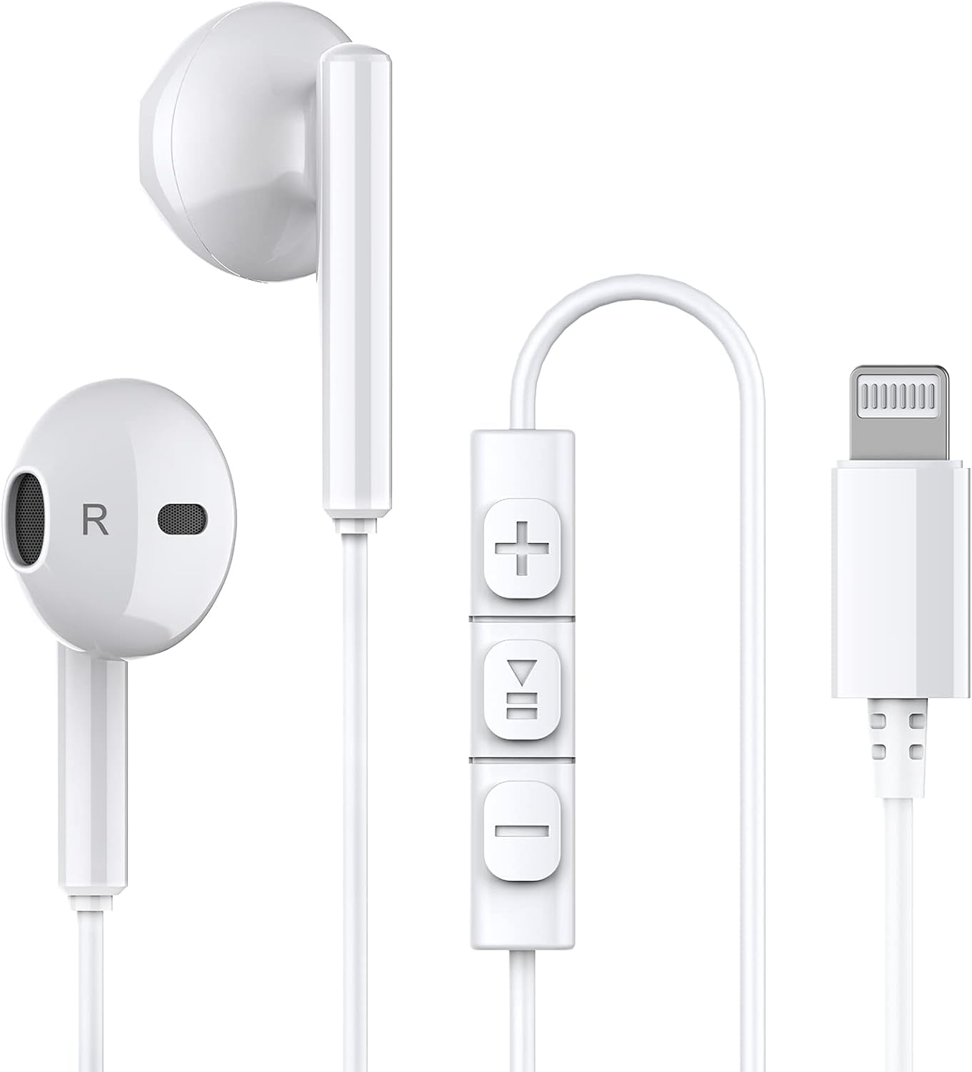 Guguearth Lighteennning Wired Earphone with HD Mic Compatible with iOS Smartphones & iPads USB-C Wired Earbuds with Microphone for iPhone 15, 16 & 17 Series (Off White) Thunder Eagle-image-1