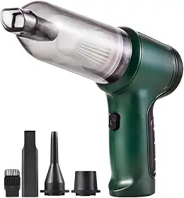 Aspirador de Pó Sem Fio Portátil 4 em 1 – Multifuncional, Leve, Potente e Recarregável para Casa e Carro(Verde)