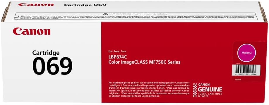 Cartucho de tóner magenta original Canon 069 compatible con MF753Cdw, MF751Cdw, LBP674Cdw