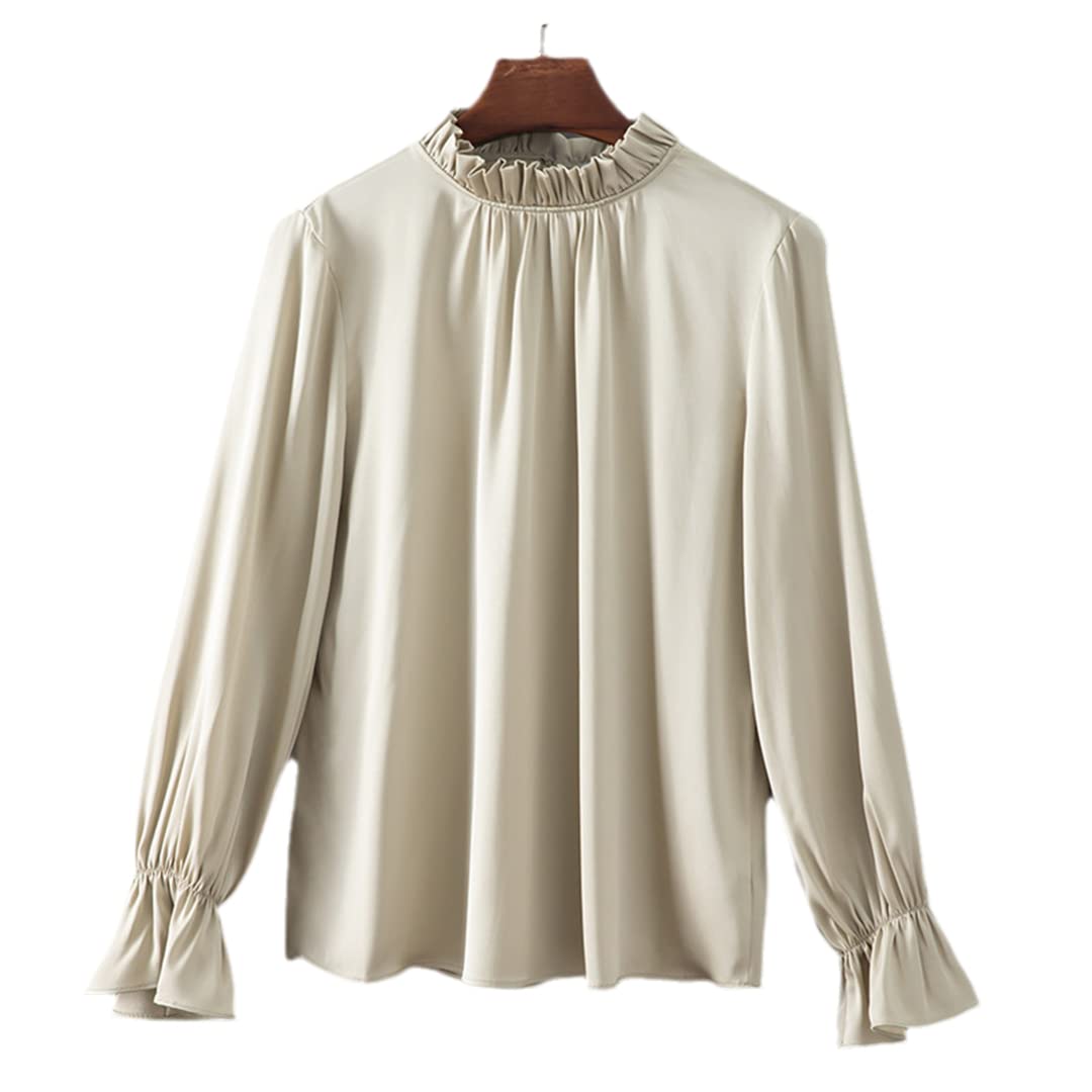 Amazon.com: Silk Top Women's Silk Stand Collar Design Shirt Long