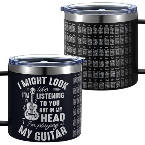 Guitar Lovers 14 Oz Tumbler Cups For Teens, Men & Women, Musical Guitarists Trav