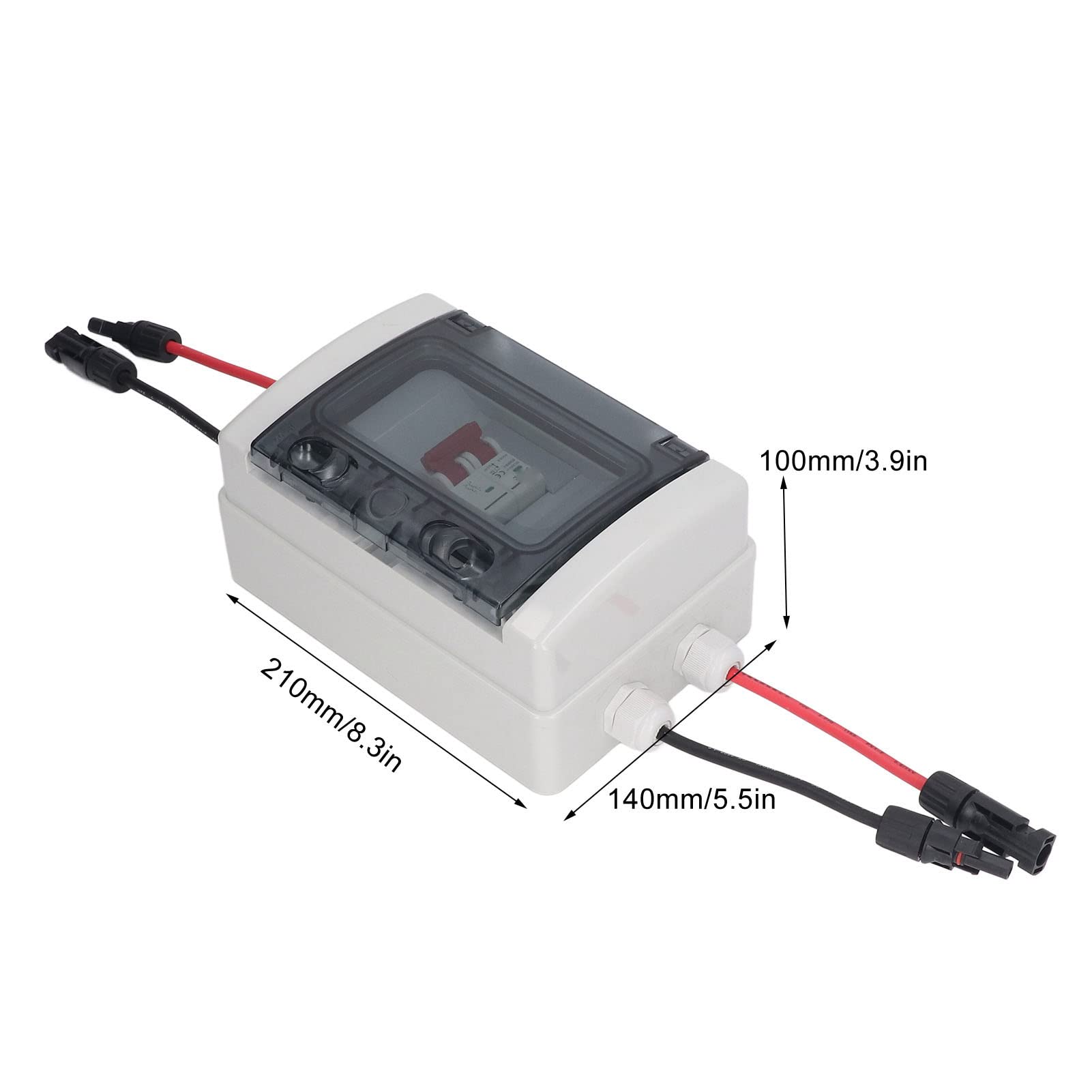 Interruttore automatico CC e sezionatore solare fotovoltaico con custodia impermeabile IP65, interruttore automatico miniaturizzato 500 V 16 A per array fotovoltaici e sistemi di (Aai)