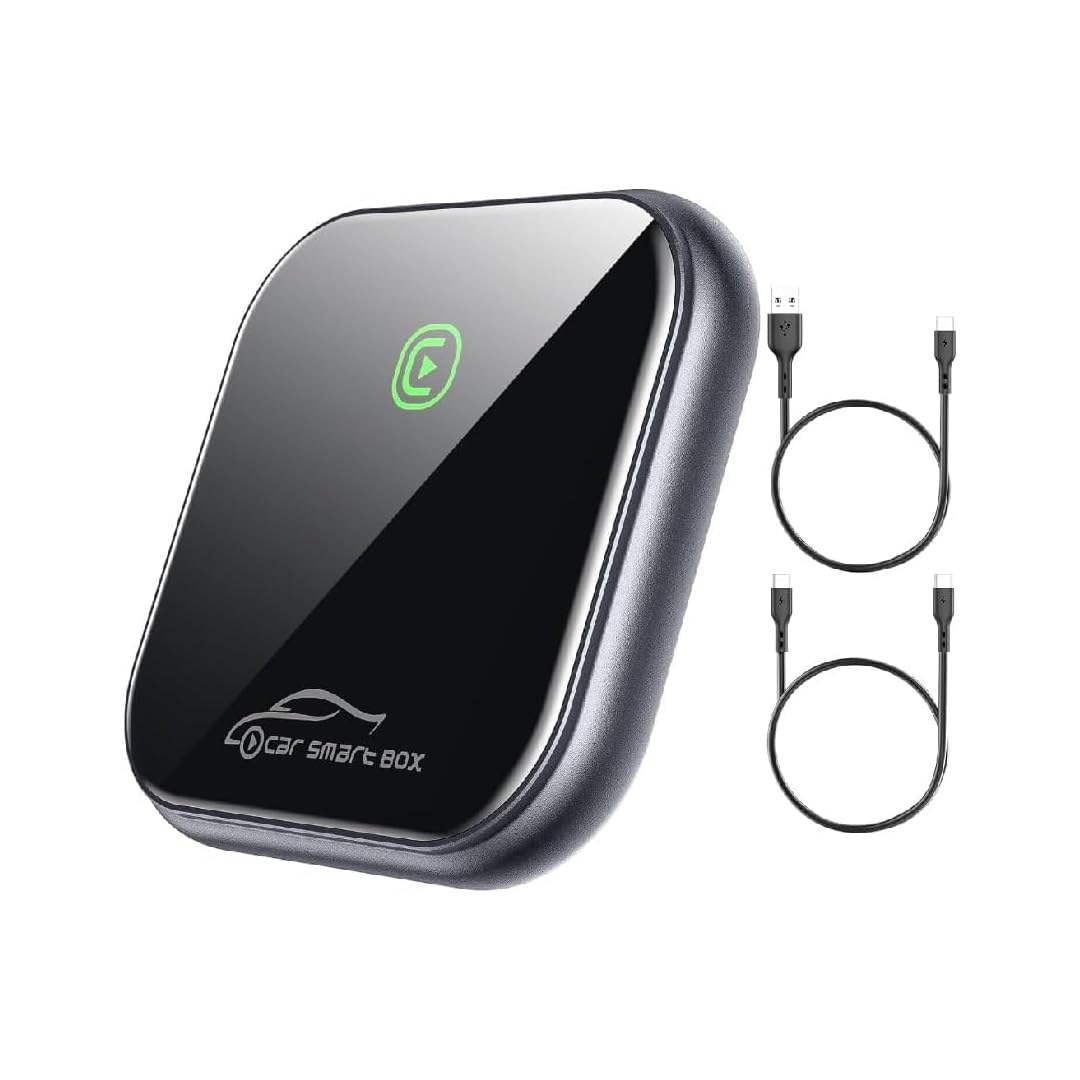 HOAVY 2024 Wireless CarPlay Adapter - No Latency, Stable & Fast - Convert Wired to Wireless CarPlay for iPhone - Plug & Play, Fits Cars 2015+, iOS 10+, Grey Metallic Design