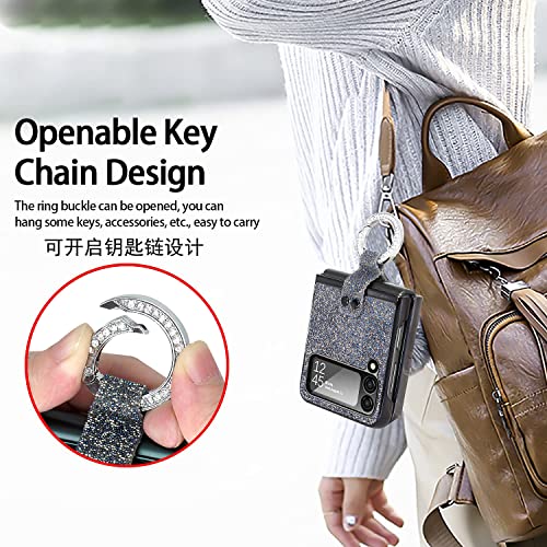 Capa Para Samsung Galaxy Z Flip 4, Capa Para Galvanoplastia Com Anel Brilhante, Capa Flip4 Com Anel