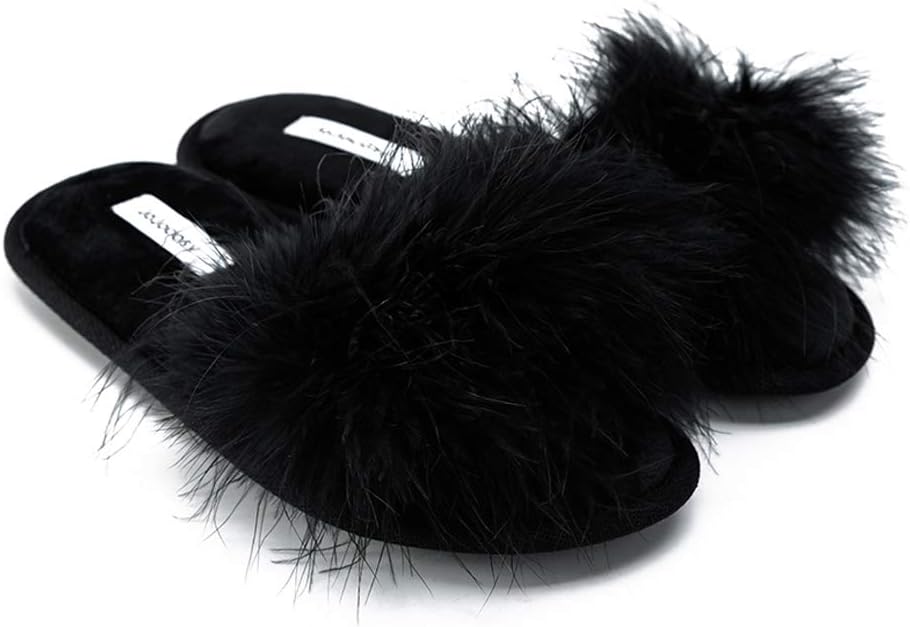 Extreme Plush Lady’s Sexy Slip-on Comfortable Slippers Women’s Fluffy Indoor Open-toe Scuff - Image 4