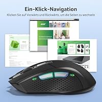 Acer Maus Kabellos 4000 DPI, Wireless Mouse 2,4Ghz mit 5 Einstellbare DPI, Batteriebetriebene Funkmaus, USB-A Computermaus für Laptop, PC, Chrombook-Schwarz – Ansicht 6