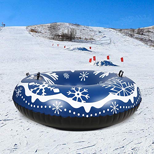 Winzwon Snow Tube for Adults and Kids 47 inch Large Heavy Duty Inflatable Snow Sledding Tube with Handles for Winter Christmas Snow - Thumbnail 7