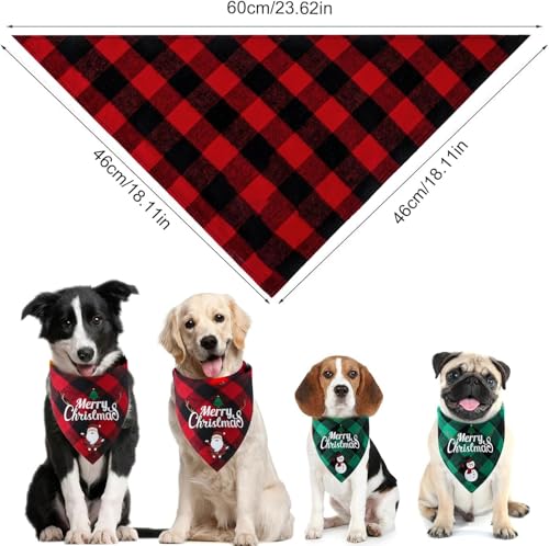 2 Stück Weihnachten Haustier Bandana,Halstuch Hund Weihnachten,Pets Dreieck Lätzchen,Haustier Bandanas,Halstuch Einstellbare für Hunde Katze,Pets Halstuch Deko,Dreieckstuch