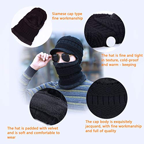 Set de invierno tejido con gorro, bufanda y guantes táctiles miniatura 3