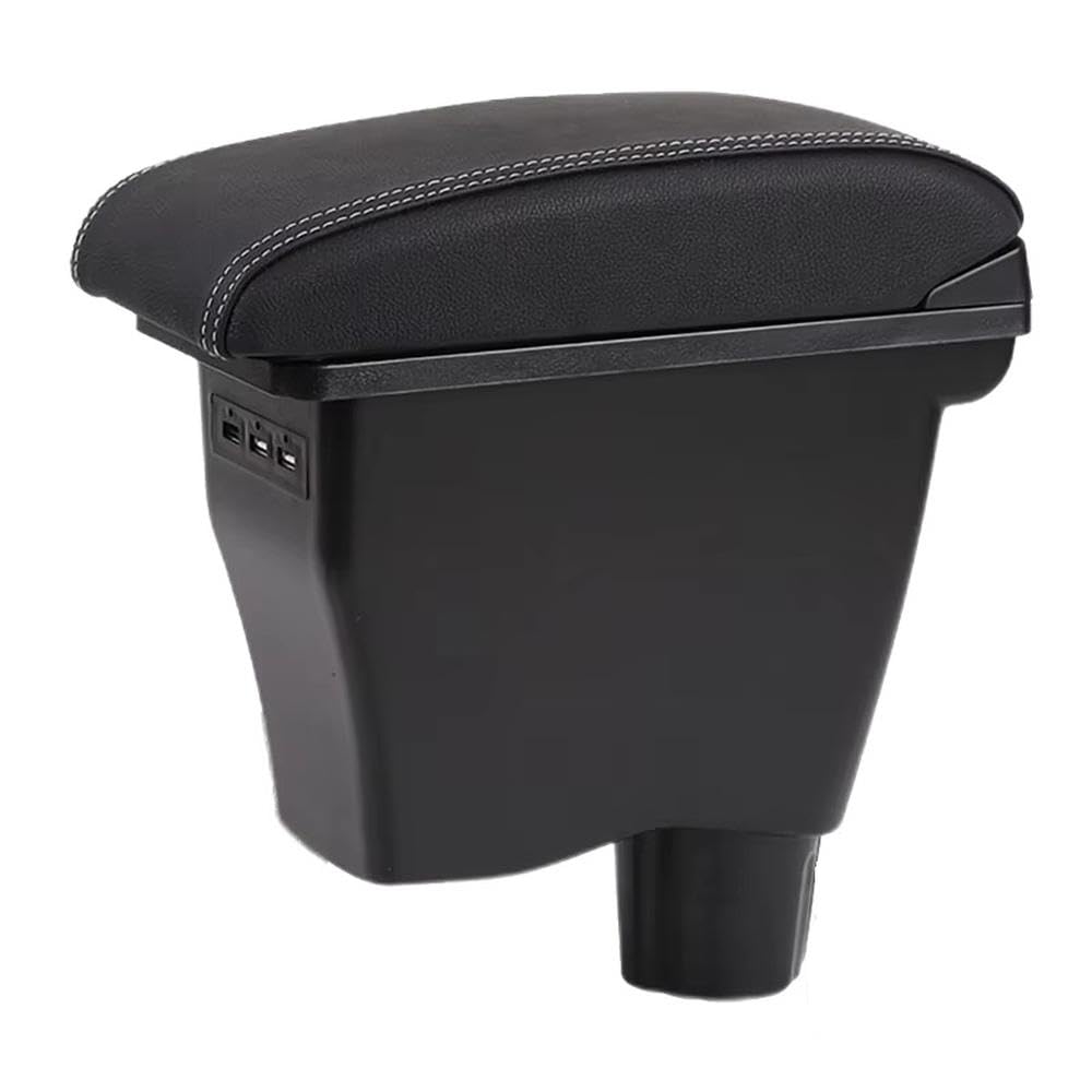 SXQPOCAR For Smart 453 For Fortwo For Forfour 2015-2018 Car Armrest Box Retrofit Parts Interior Storage Box Replacement Parts(B3 White line Corium)