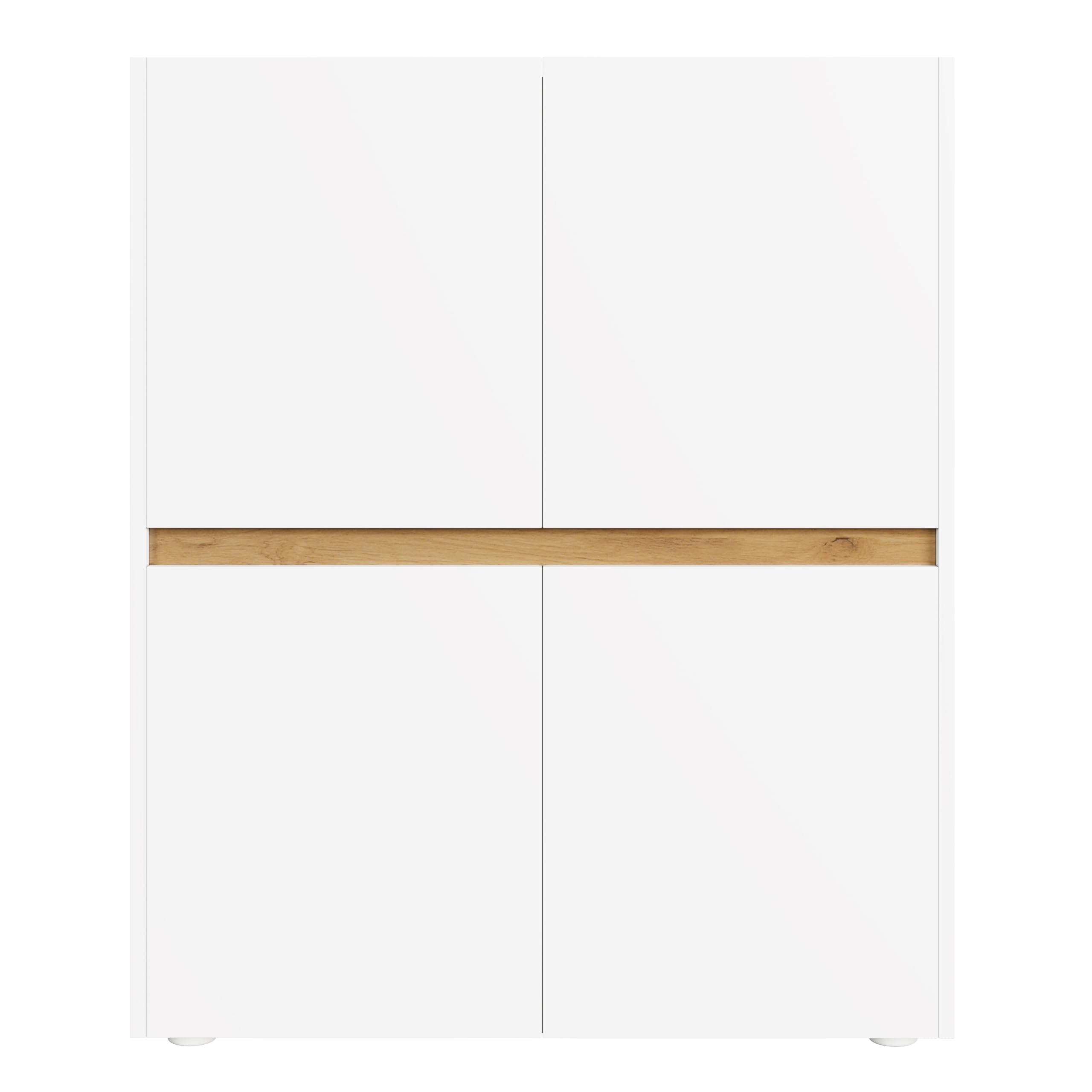 Armadietto alto, 90 x 40 x 110 cm, ripiani regolabili, credenza, armadietto moderno, cassettiera, armadio alto