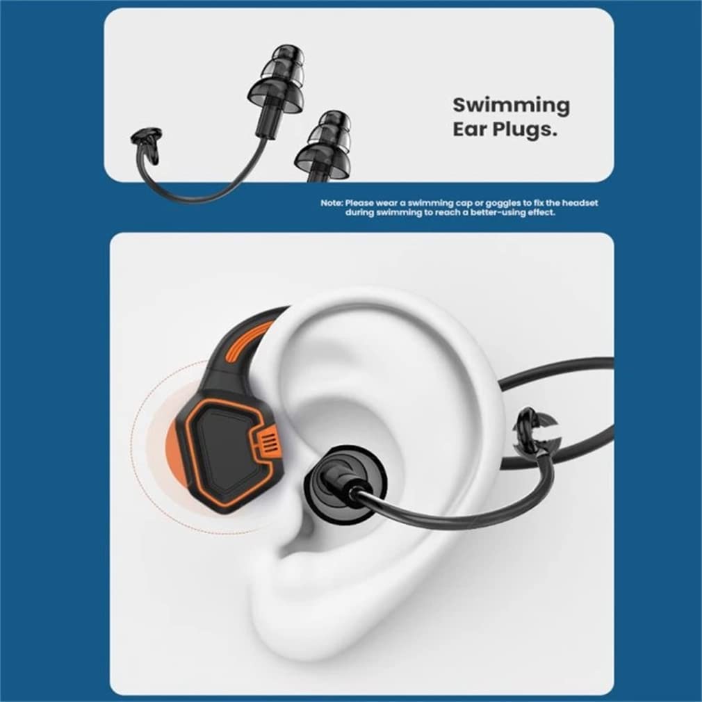 Słuchawki przewodzenia kostnego Bezprzewodowe słuchawki przewodzenia kostnego Bluetooth otwarte ucho bezprzewodowe słuchawki stereo HiFi z mikrofonem, do biegania, jazdy na rowerze, treningu, siłowni, wodoodporne IPX68 (kolor: A)