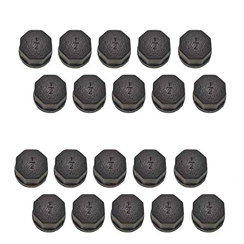 GPOWER - Tapones de tubería de hierro fundido maleable de 1/2 pulgadas,...