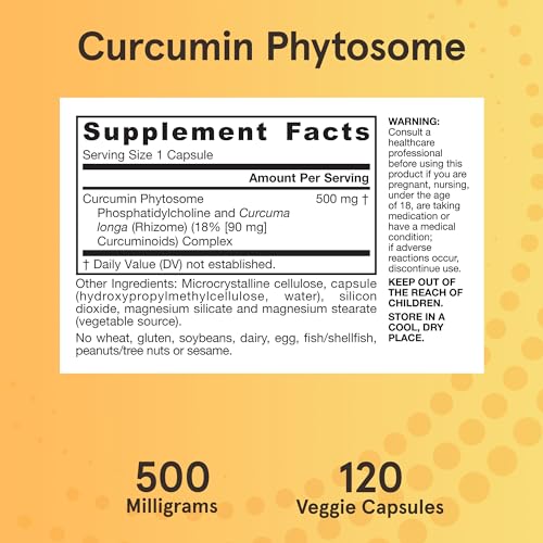 image for Jarrow Formulas Curcumin Phytosome 500 mg - 120 Veggie Capsules - Form