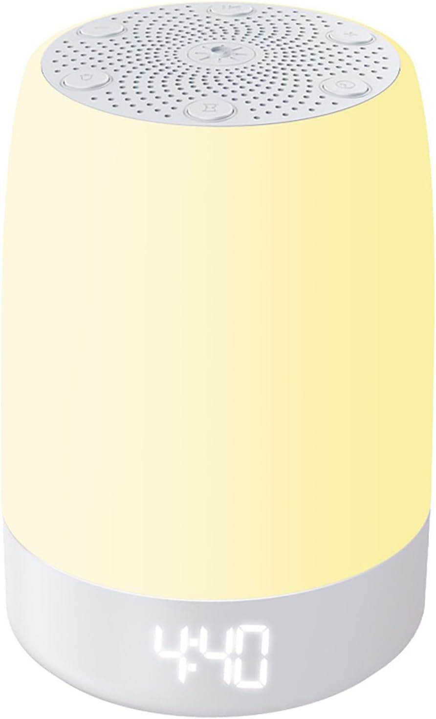 White Noise Machine with 32 Nature Sounds and 8 Color LED Night Light, Soothing Sleep Sound Machine with Timer, App Control, for Kids, Adults, Travel
