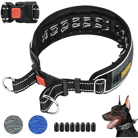 Mayerzon No Pull Dog Collar, Martingale Dog Walking Collar for Medium Large Dogs Pitbull German Shepherd Rottweiler That Pull, Patented Reflective Anti Pull Dog Collar with Buckle for Training Cover