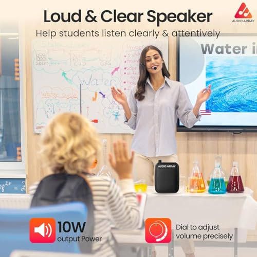 Image of Audio Array Wireless Voice Amplifier 2026 Edition | Bluetooth 5.3 |10W Speaker With Wireless Mic | For Teachers, Tour Guides |10 Hrs Battery Life |1 Click Monitoring | TWS Connectivity AM-W47 Wireless