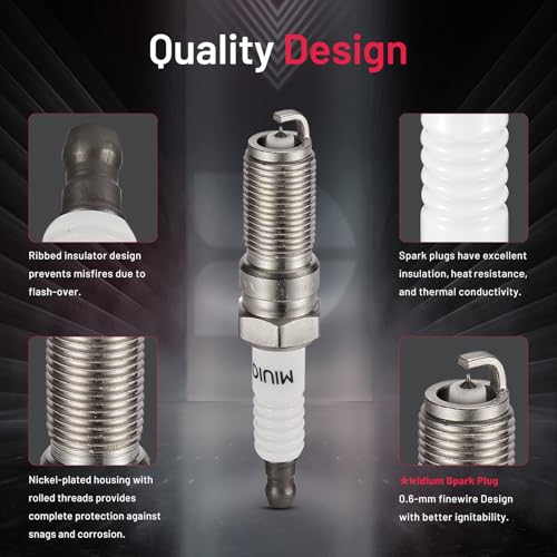 Image of BDFHYK Set of 6 Iridium Spark Plug Compatible with Lincoln MKZ MKS MKT MKX,Compatible with Mercury Sable, Edge Fusion Taurus Taurus X Flex,3.5L 3.7L V6,Engine Replacement for 5019 LTR5GP
