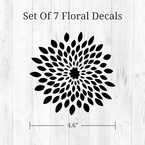 Set de 7 Vinilos Decorativos Florales en Blanco y Negro miniatura 3