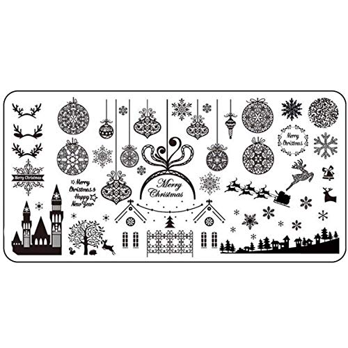 8x XL Weihnachten Stamping Schablonen Set I Advent und Winter Nägel mit tollem Xmas-Stamping I Stempel Motive mit… – Bild 6