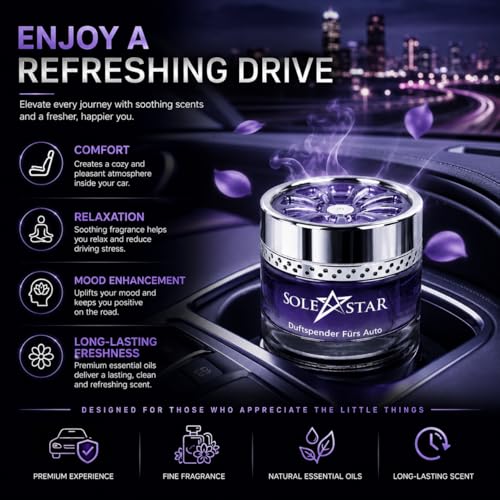 Image of SoleStar Royal Musk Premium Car Perfume Gel | Long Lasting Dashboard Car Air Freshener | Premium Gel Car Fragrance | Pack of 1 | 60g | Made in India