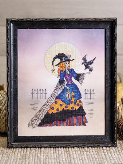 Image of VolcanoStitching Halloween 2022 Just Cross Stitch Magazine 14ct Aida | 2022 Just Cross Stitch Halloween Collector's Issue magazine bundled with hand-dyed 14-count Aida cross stitch fabric.