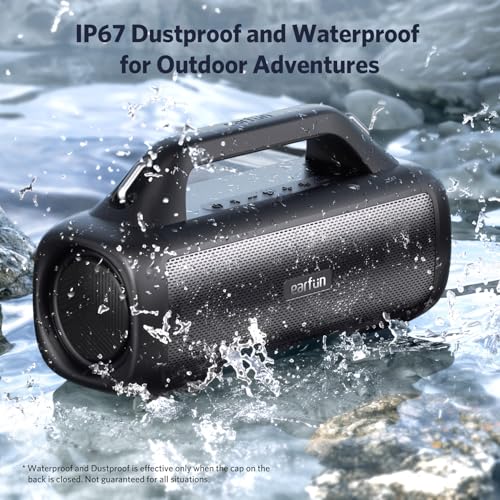 Image of EarFun UBOOM X Bluetooth Speaker, Portable Wireless Speaker with Loud Stereo Sound, Deep Bass, Waterproof & Dustproof, Indoor & Outdoor