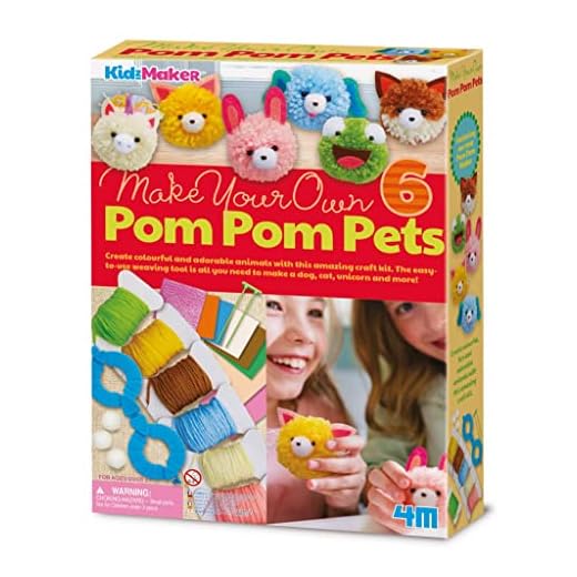 4M 404760 Make Your Own Poms KidzMaker Gör dina egna tofsar, flera färger