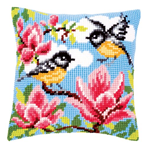 Cadeau DIY Cross Stitch Mésanges et Magnolia kit adulte broderie