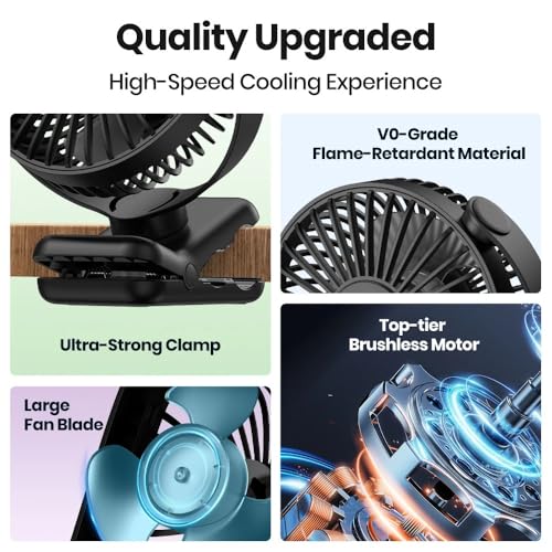 Image of TOPK USB Clip on Desk Fan