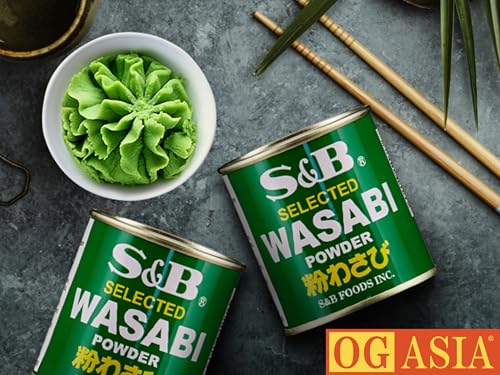 S&B Wasabi Pulver Doppelpack - Japanisches Wasabi Pulver - Natürlich & Ohne künstliche Zusätze - OG ASIA - 60g