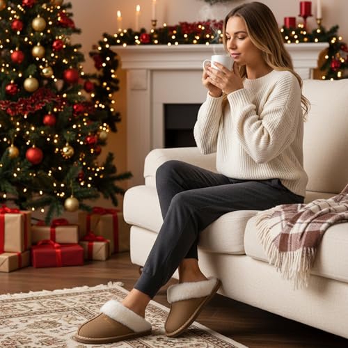 Micolin Slippers for Women Men Fuzzy Memory Foam Warm Cozy House Shoes - image 2