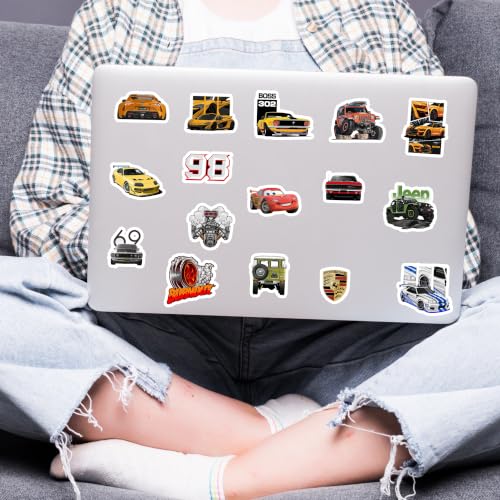 Image of Racing Car Stickers Pack of 60 - Waterproof Vinyl Decals for Laptop, Water Bottle, Journal, Scrapbook & More | Sports Car & Automotive Sticker Collection for Teens & Gifts